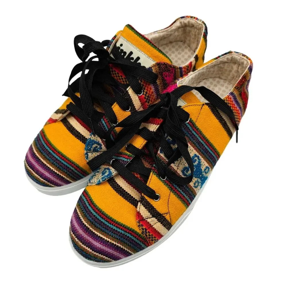 Inkkas Aztec Print Style Lace Up Shoes Sneakers Womens Sz 9 - Picture 1 of 6